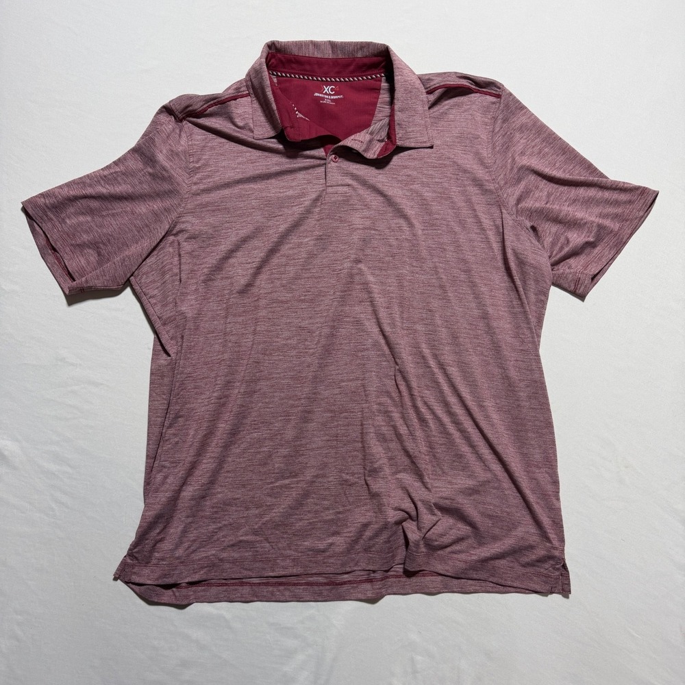 Johnston & Murphy XC4 Performance Golf Polo Shirt Men's XXL Burgundy Heather